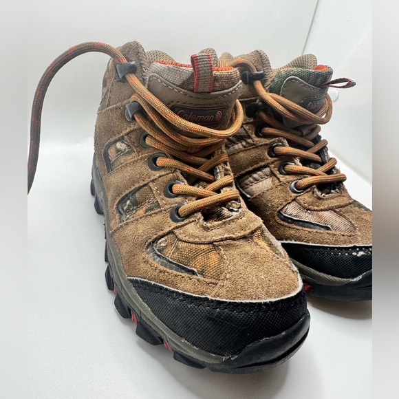 Coleman Griz Jr. Hiker Outdoor Boots Boys Toddler Size 11 Brown Leather and Camo - Picture 4 of 13